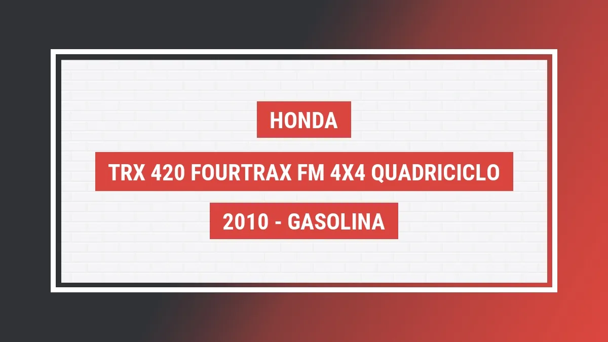 Imagem ilustrativa Honda Trx 420 Fourtrax Fm 4x4 Quadriciclo 2010