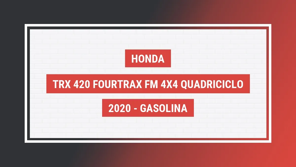 Imagem ilustrativa Honda Trx 420 Fourtrax Fm 4x4 Quadriciclo 2020