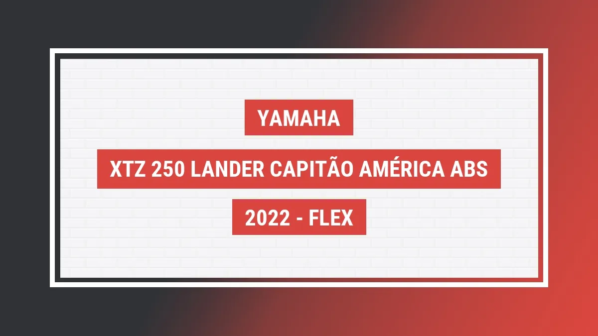 Imagem ilustrativa Yamaha Xtz 250 Lander Capitão América Abs 2022