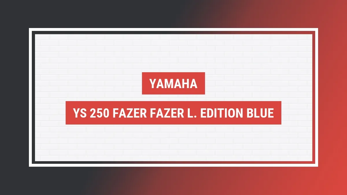 Imagem ilustrativa modelo Ys 250 Fazer Fazer L. Edition blue Yamaha